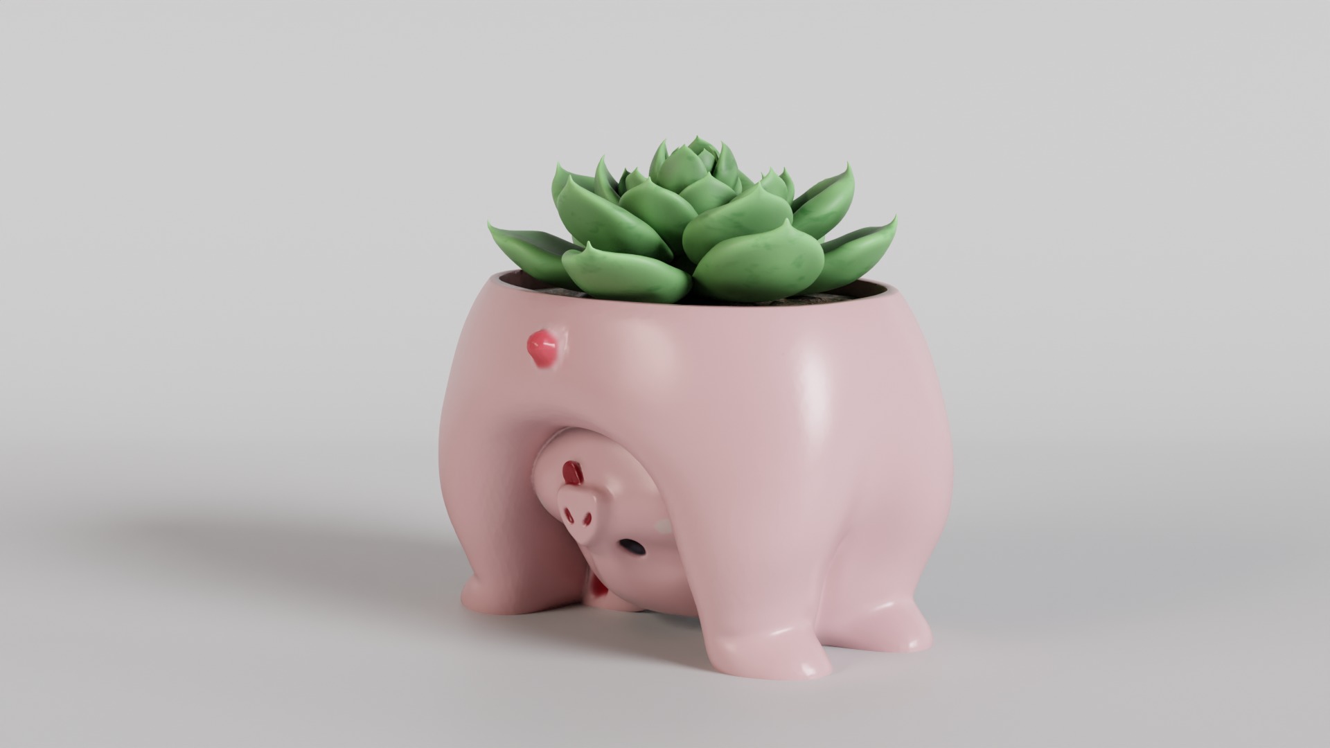 Charming Piggy Succulent Planter 3D print model_7