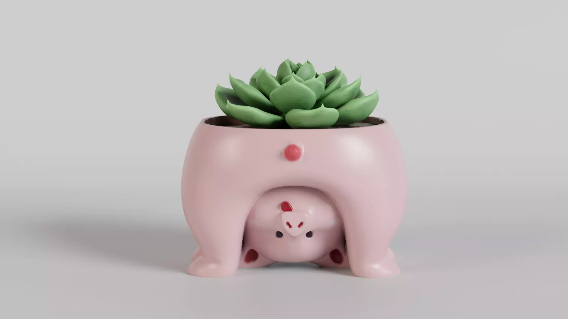 Charming Piggy Succulent Planter 3D print model_0
