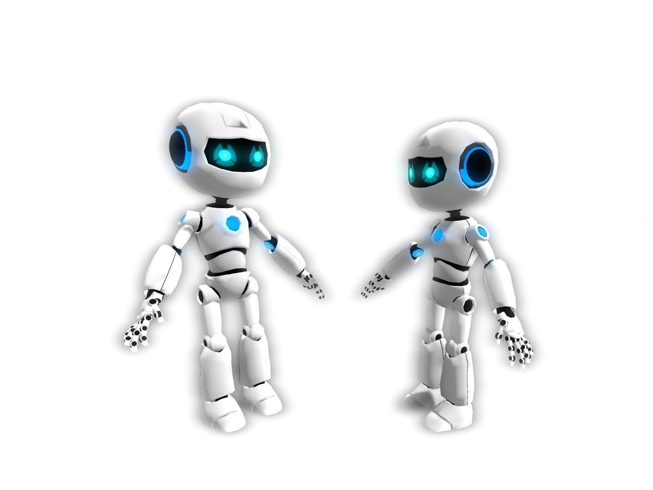 Cute Robot Rigged 1 Male 3D Model Low-poly Low-poly 3D model_3