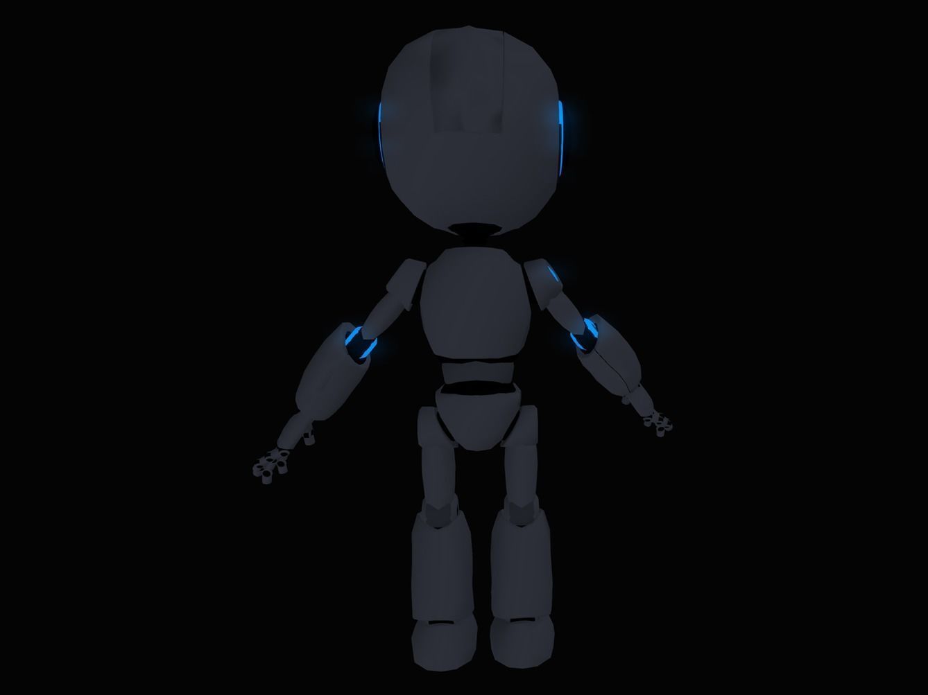 Cute Robot Rigged 1 Male 3D Model Low-poly Low-poly 3D model_1