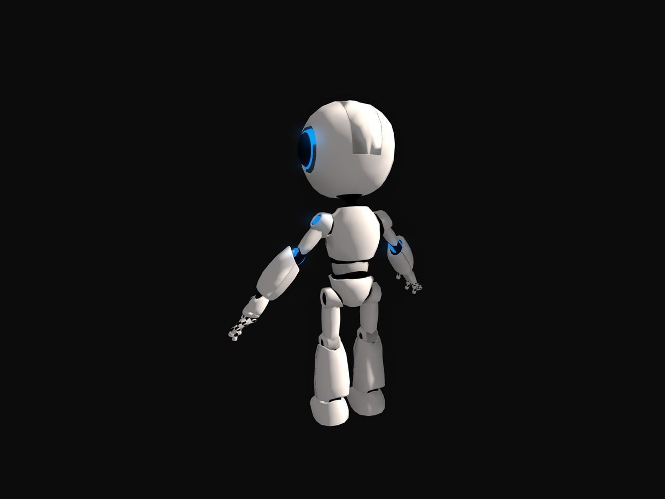 Cute Robot Rigged 1 Male 3D Model Low-poly Low-poly 3D model_2