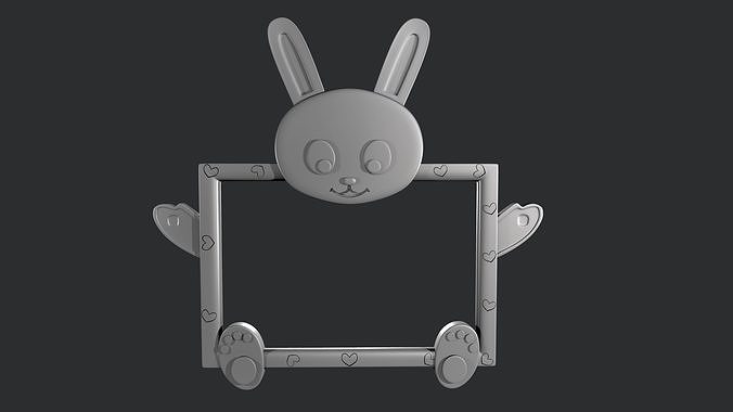 Photo frame for children bunny 3D print model