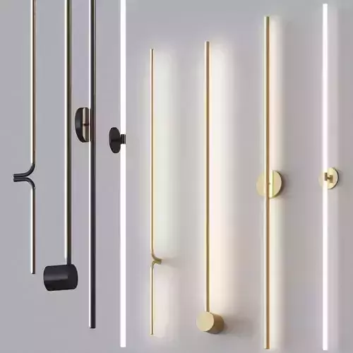 Minimalistic thin Wall lamps set 3D model