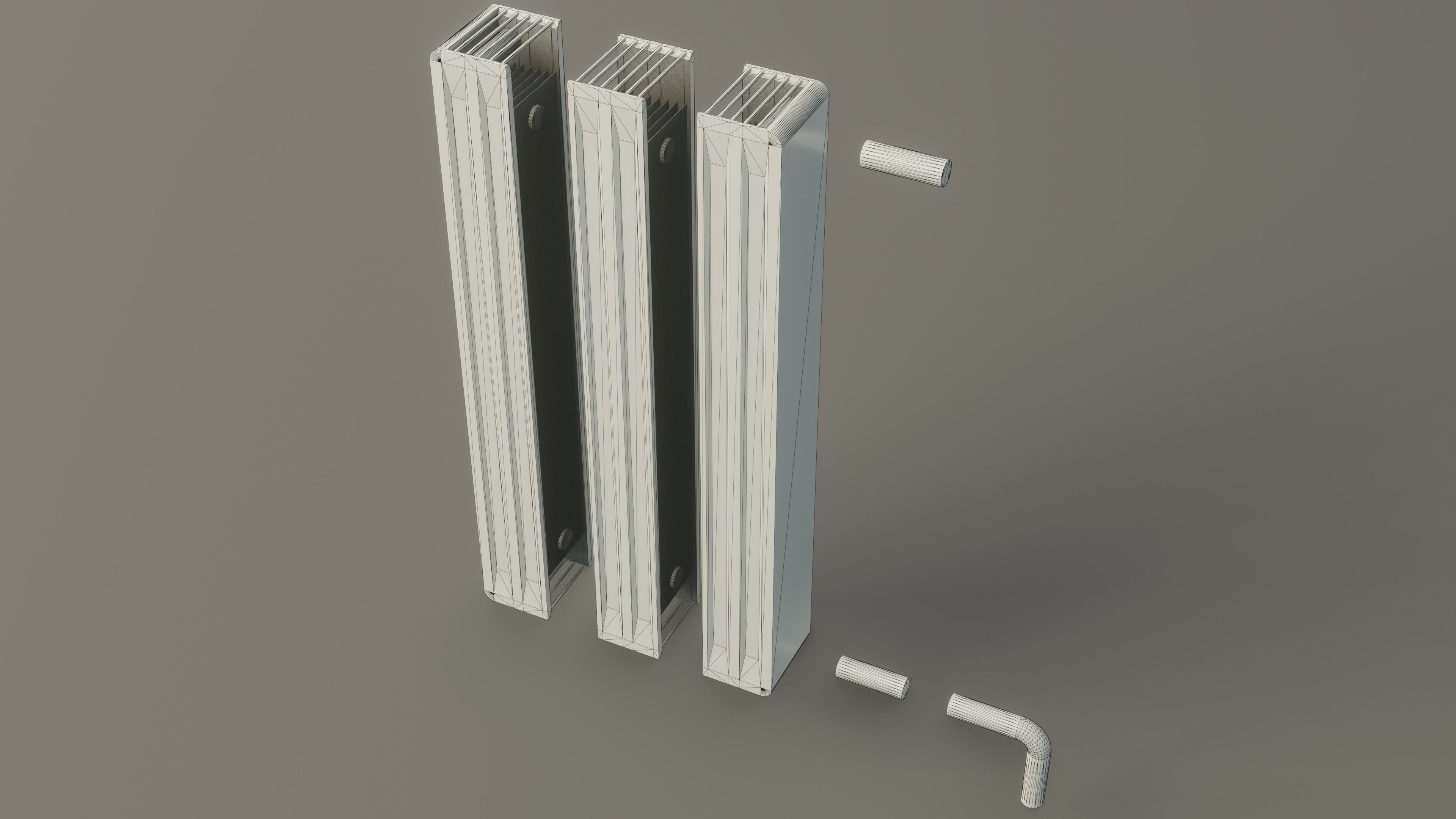 Modular Heating Radiator Low-poly 3D model_5