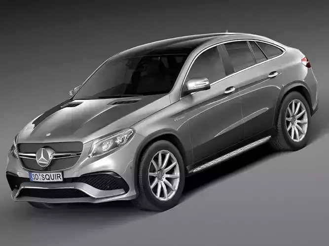 HQ Lowpoly Mercedes-Benz GLE63 AMG Coupe 2016 Low-poly 3D model