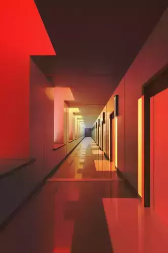 corredor empty hallway with lights 3D model