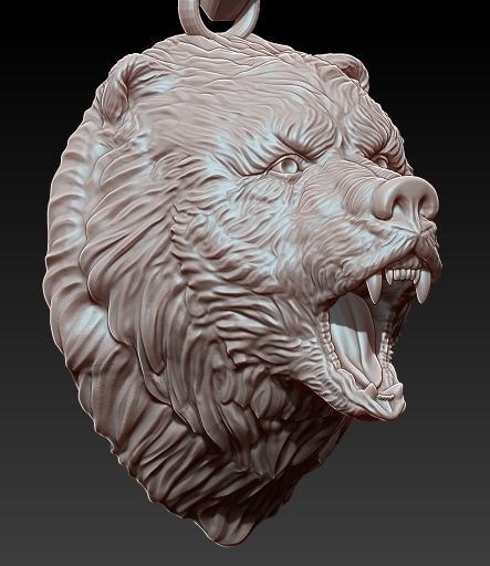 Bear Pendant Silver Gold  Print 3D print model_1