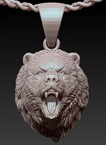 Bear Pendant Silver Gold  Print 3D print model_0