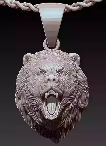 Bear Pendant Silver Gold  Print 3D print model