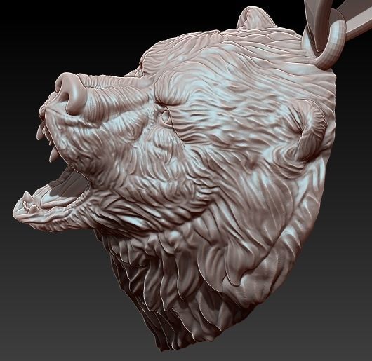 Bear Pendant Silver Gold  Print 3D print model_3