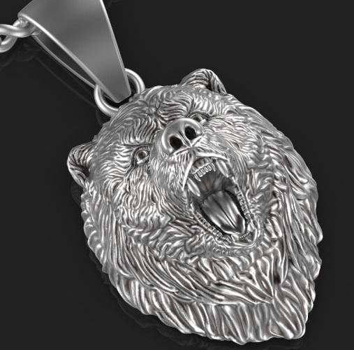 Bear Pendant Silver Gold  Print 3D print model_8