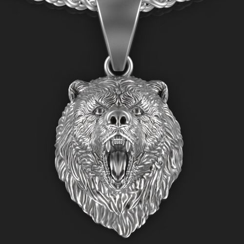 Bear Pendant Silver Gold  Print 3D print model_6