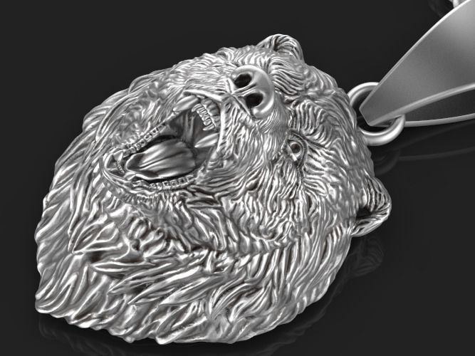 Bear Pendant Silver Gold  Print 3D print model_5