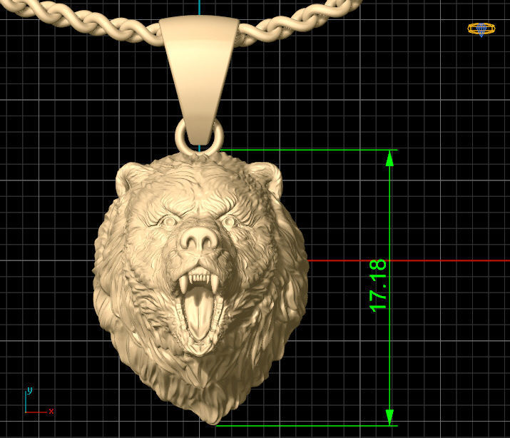 Bear Pendant Silver Gold  Print 3D print model_4