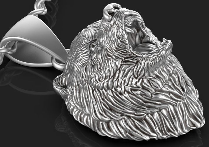 Bear Pendant Silver Gold  Print 3D print model_7