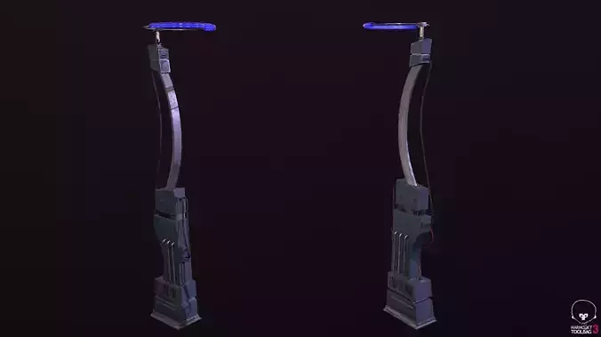 Cyberpunk Light Game-Ready Free low-poly 3D model