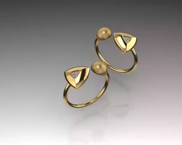 Golden Modern Ring  14k 18k   3D print model