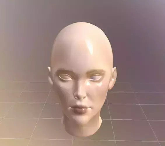 Textured head mesh rpg girl