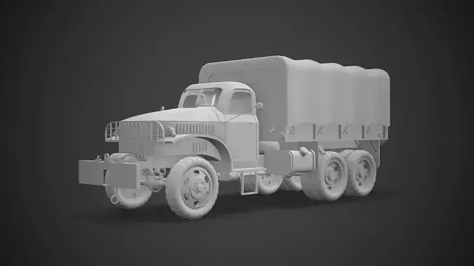GMC CCKW Cargo Truck High Poly