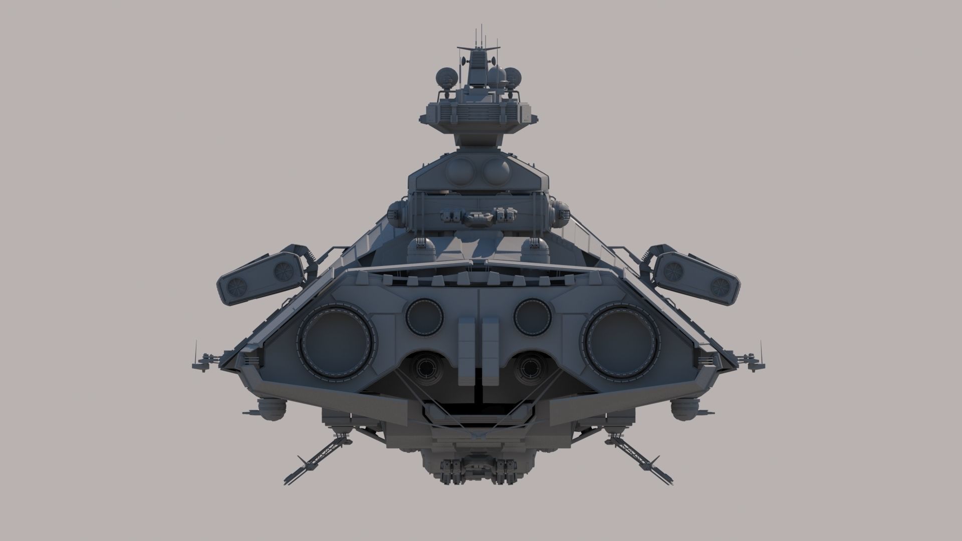 Sci Fi Space Battleship 3D model_5