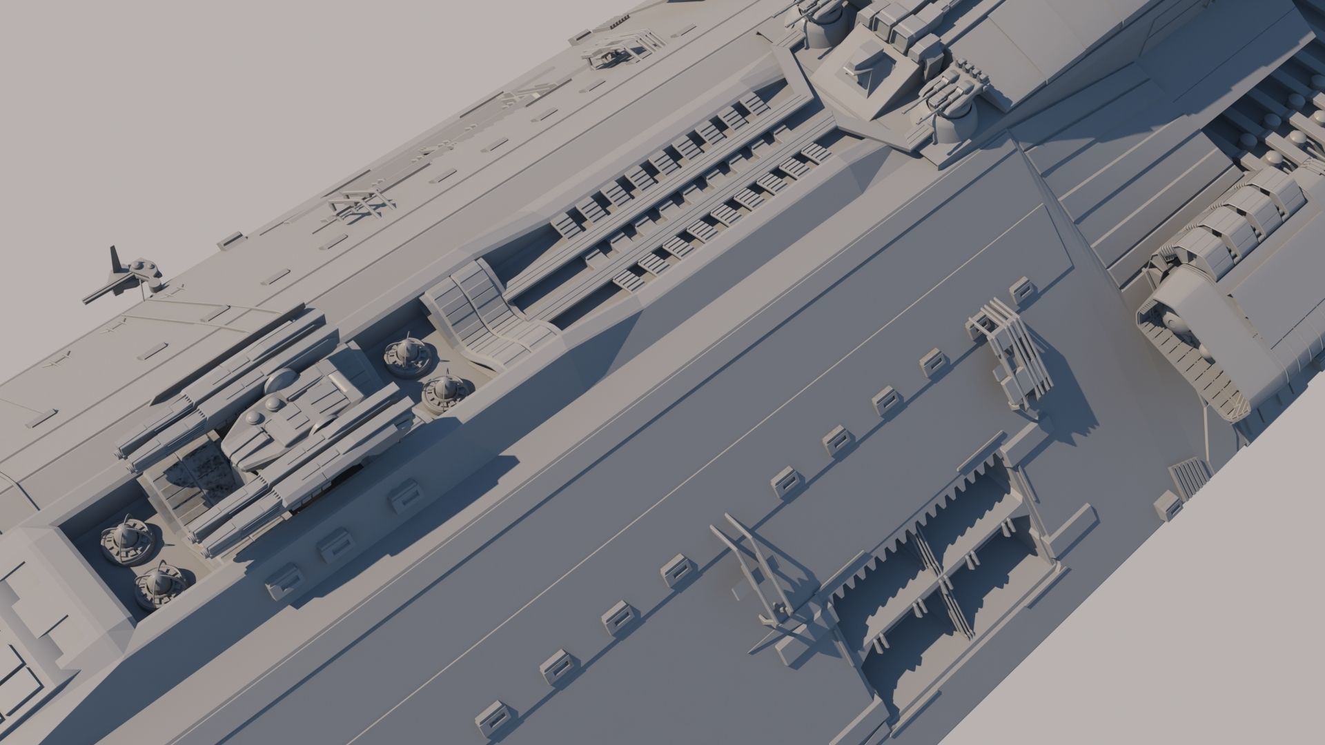 Sci Fi Space Battleship 3D model_12