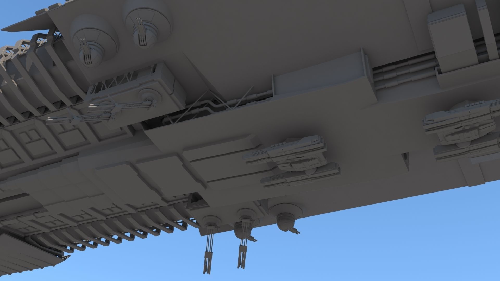 Sci Fi Space Battleship 3D model_10