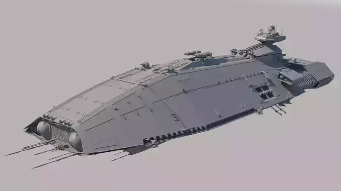 Sci Fi Space Battleship 3D model