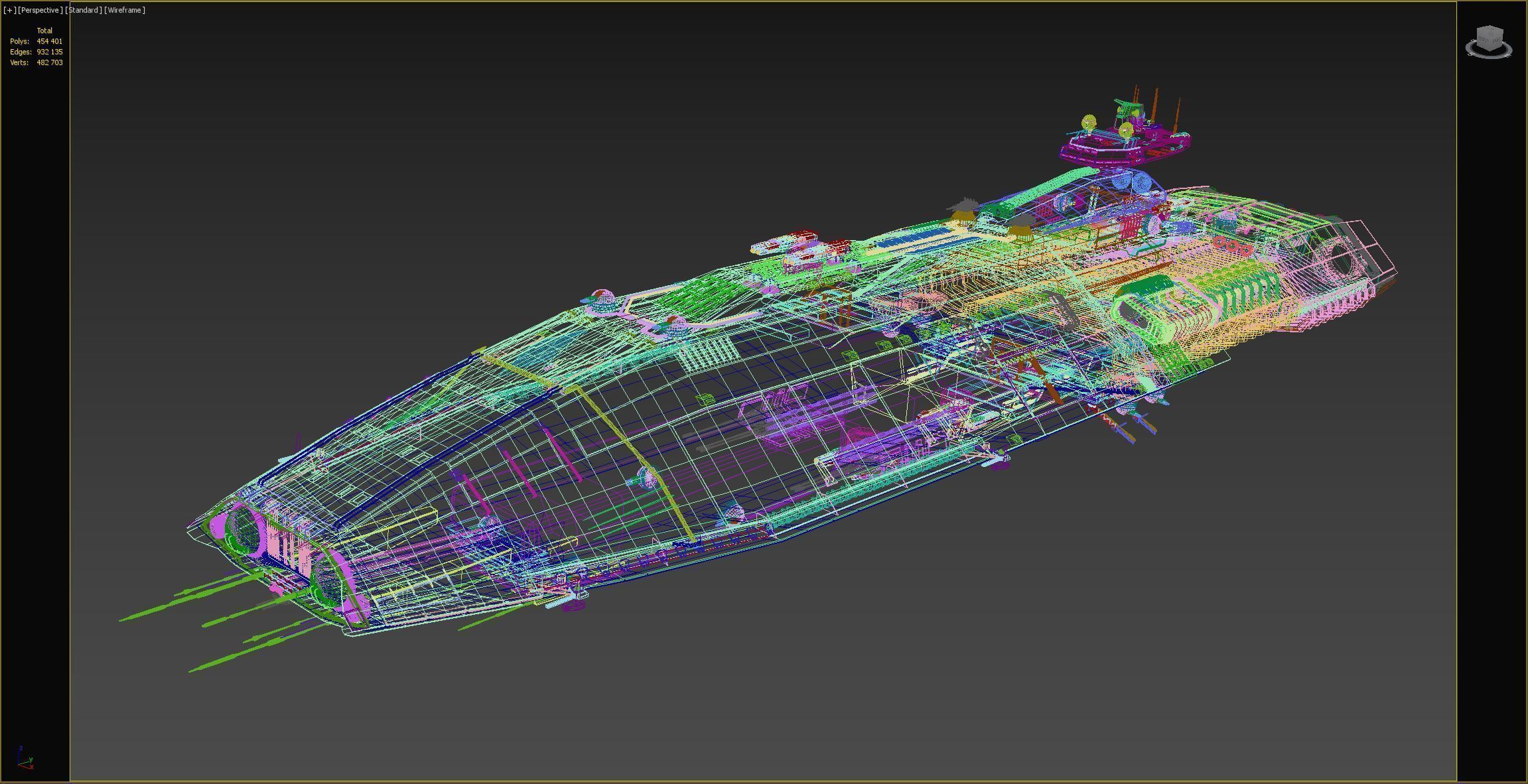 Sci Fi Space Battleship 3D model_15