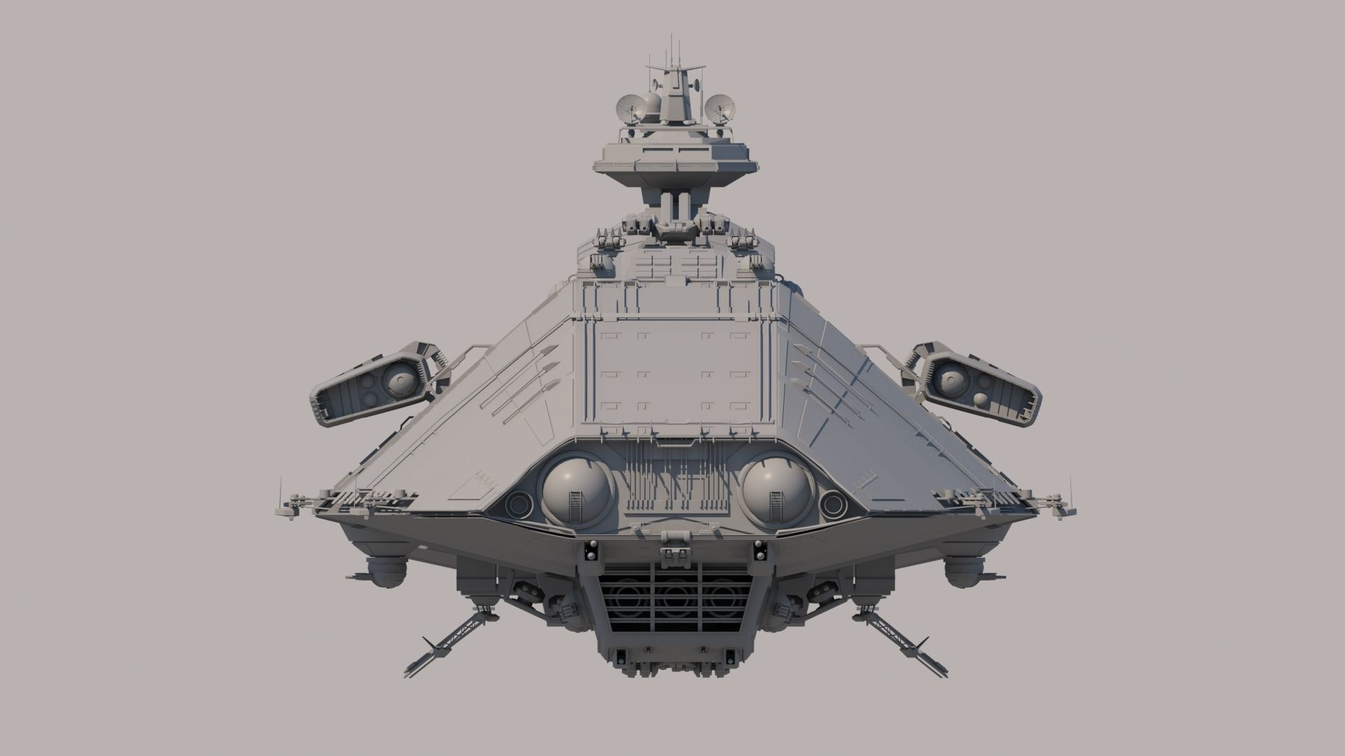 Sci Fi Space Battleship 3D model_4