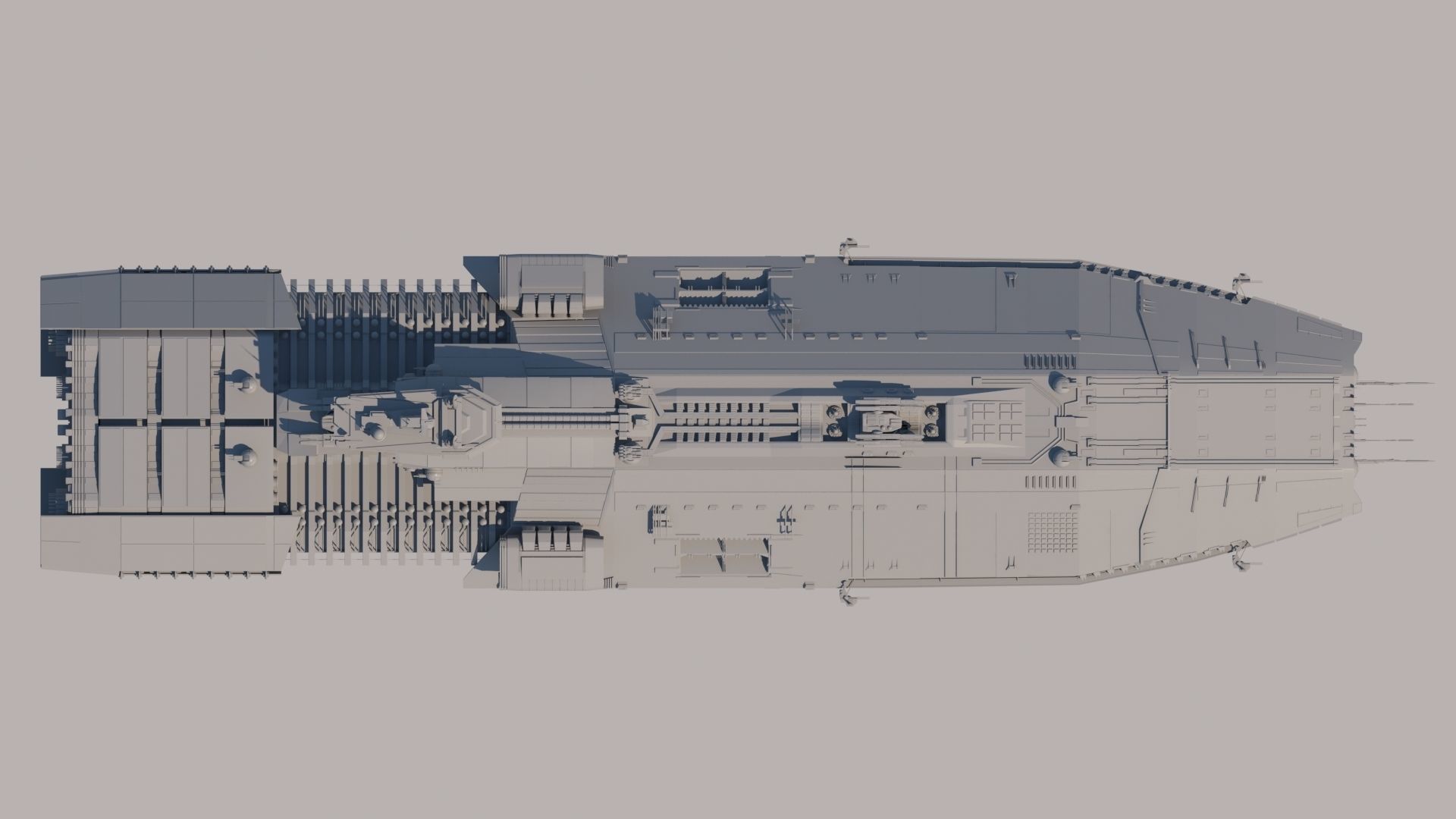 Sci Fi Space Battleship 3D model_2