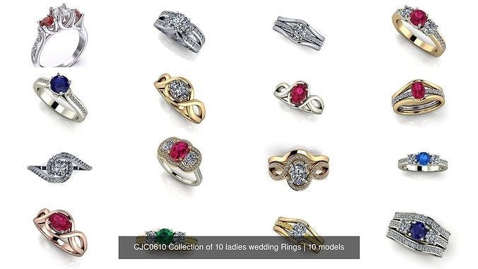 CJC0610 Collection of 10 ladies wedding Rings 