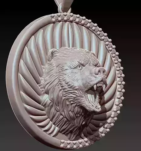 wolf pendant Silver Gold  Print
