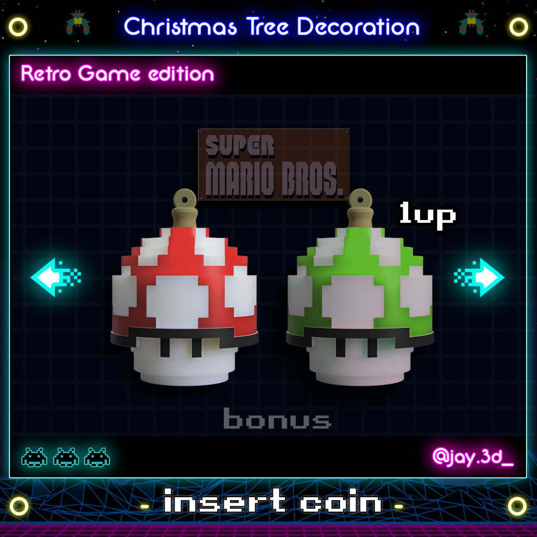 CHRISTMAS TREE DECORATION - RETRO GAME EDITION 3D print model_26