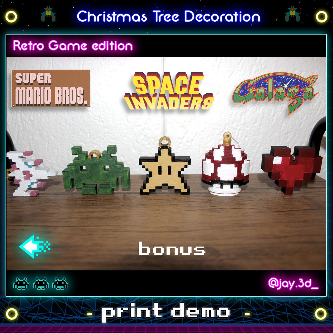 CHRISTMAS TREE DECORATION - RETRO GAME EDITION 3D print model_31