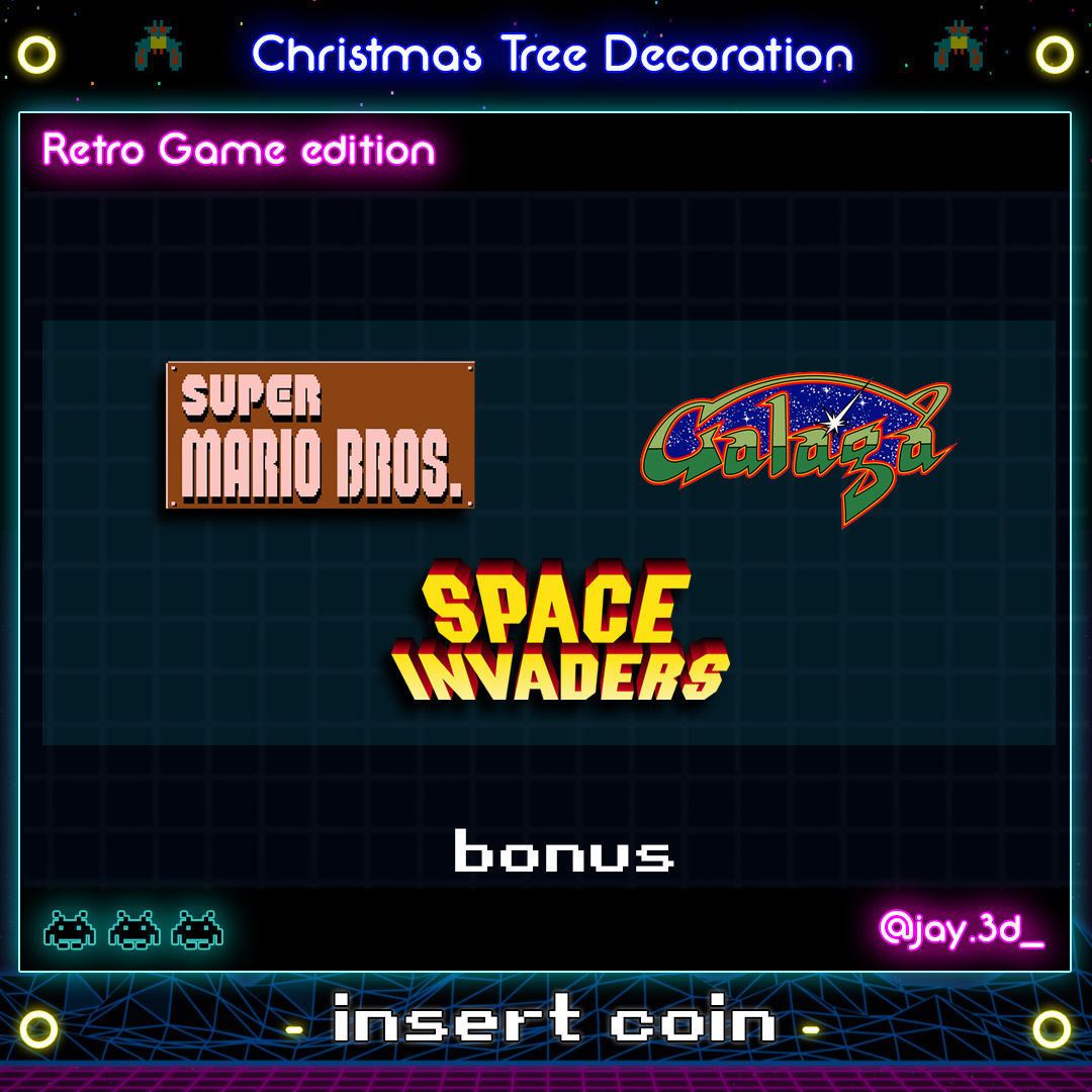 CHRISTMAS TREE DECORATION - RETRO GAME EDITION 3D print model_24