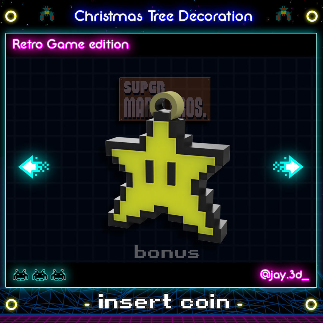 CHRISTMAS TREE DECORATION - RETRO GAME EDITION 3D print model_28