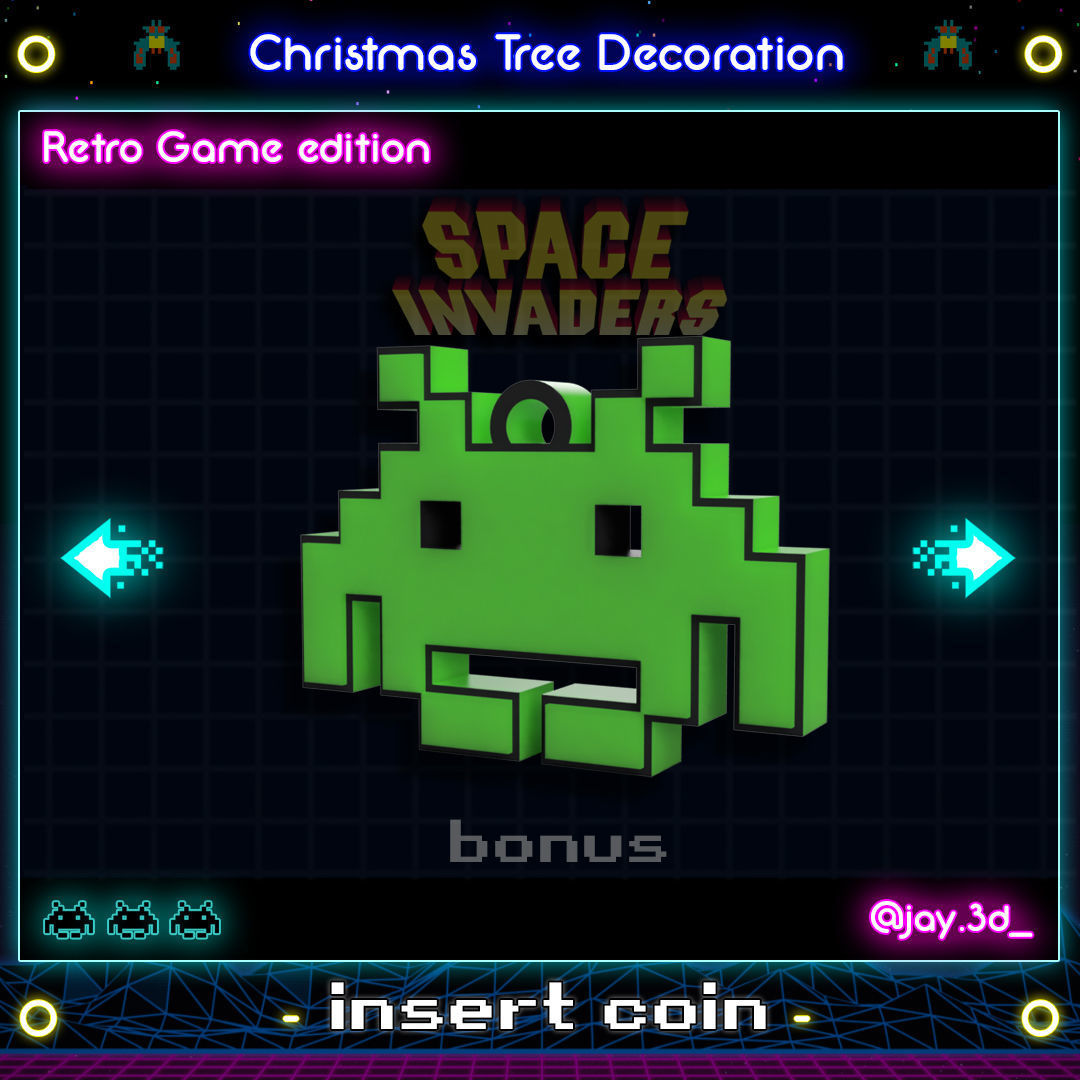 CHRISTMAS TREE DECORATION - RETRO GAME EDITION 3D print model_27