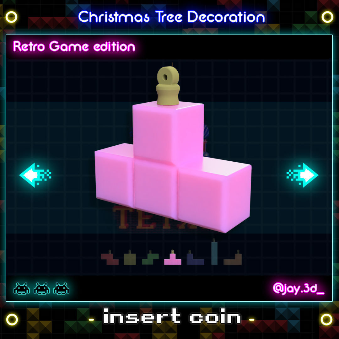 CHRISTMAS TREE DECORATION - RETRO GAME EDITION 3D print model_18