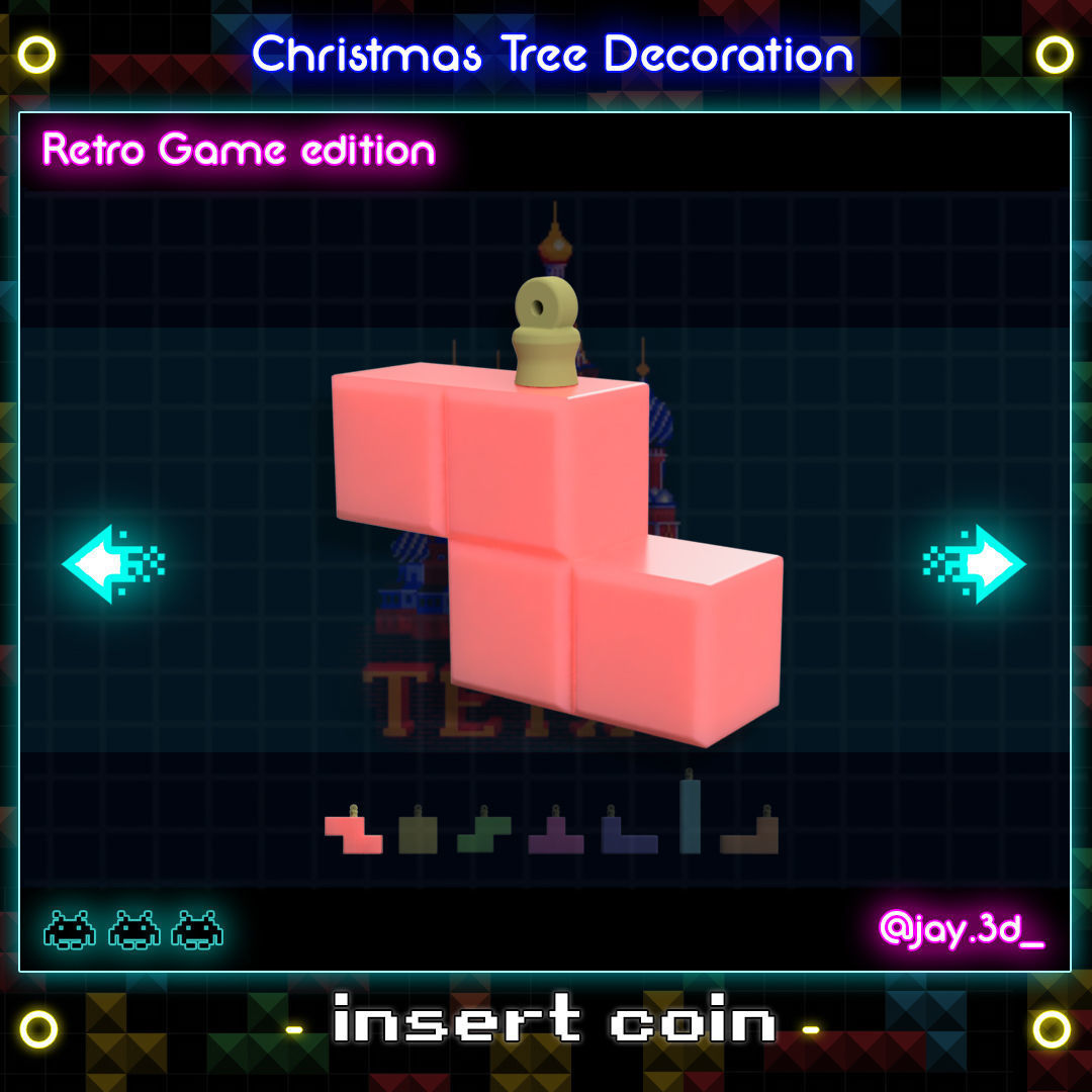CHRISTMAS TREE DECORATION - RETRO GAME EDITION 3D print model_15