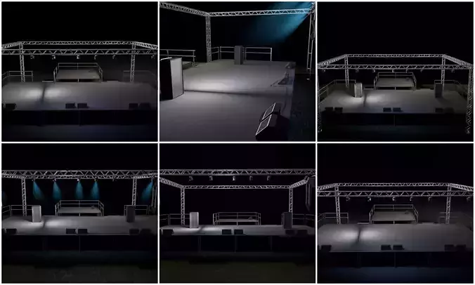 Stage with lights and truck