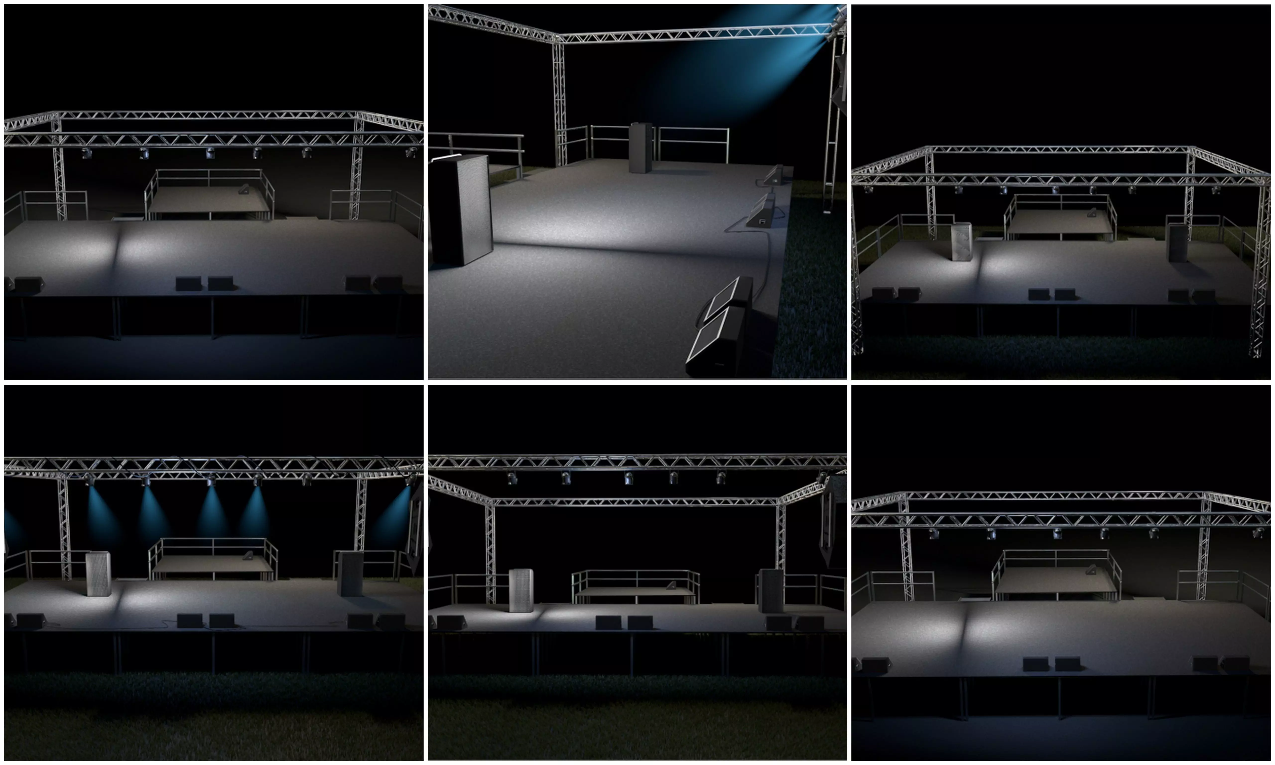 Stage with lights and truck 3D model