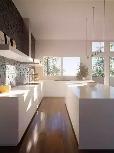 Clean Kitchen Interior 3D model