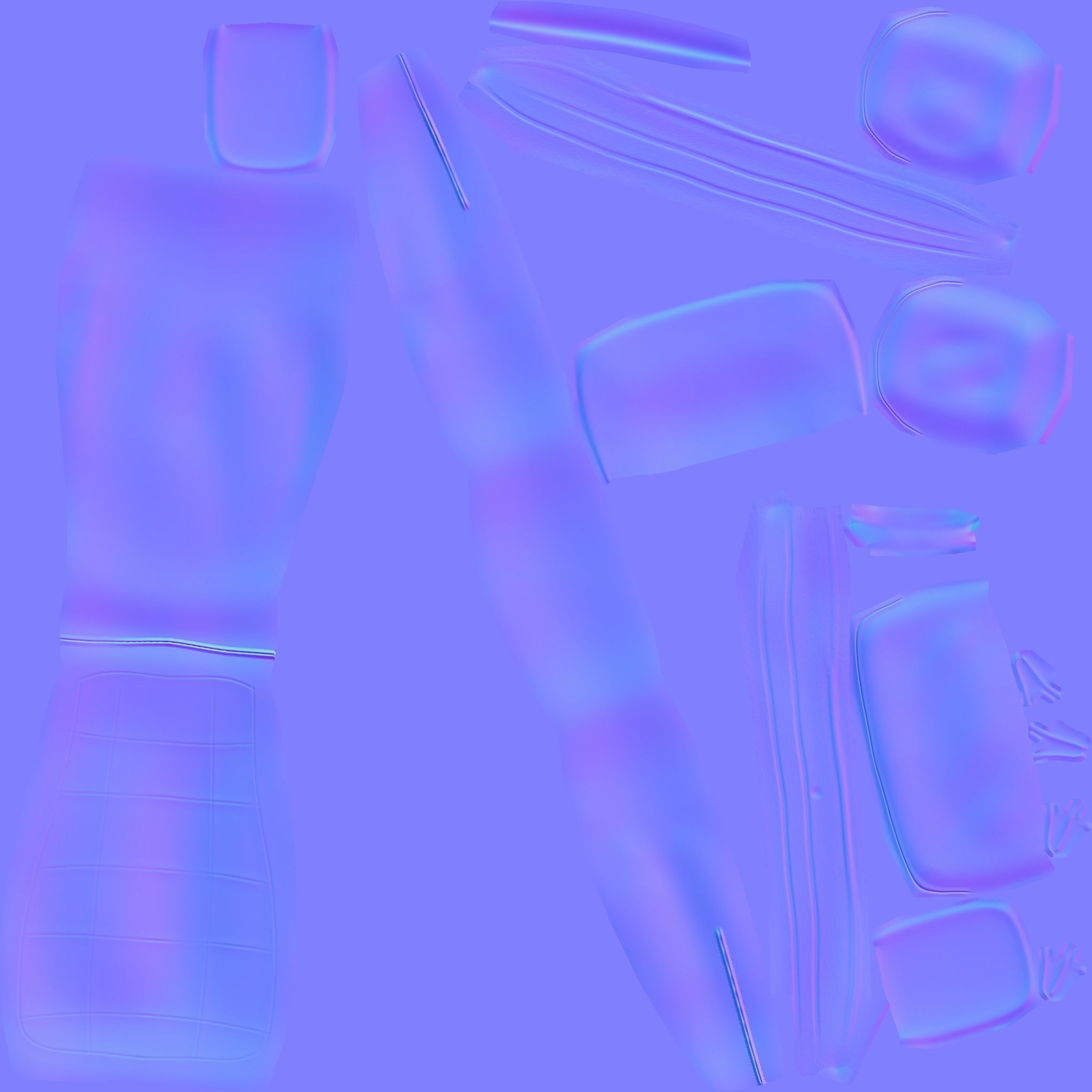 Wine Color Backpack - Character Costume Free low-poly 3D model_17