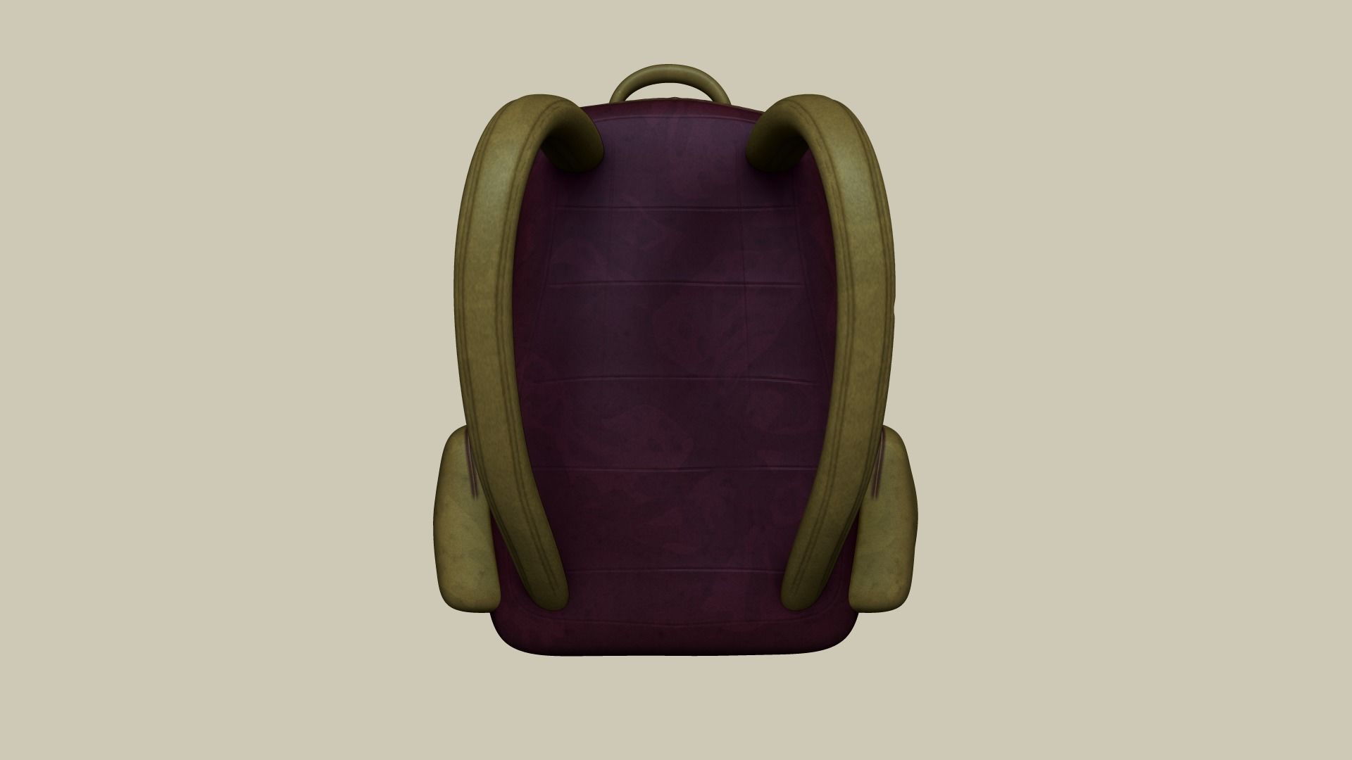 Wine Color Backpack - Character Costume Free low-poly 3D model_4