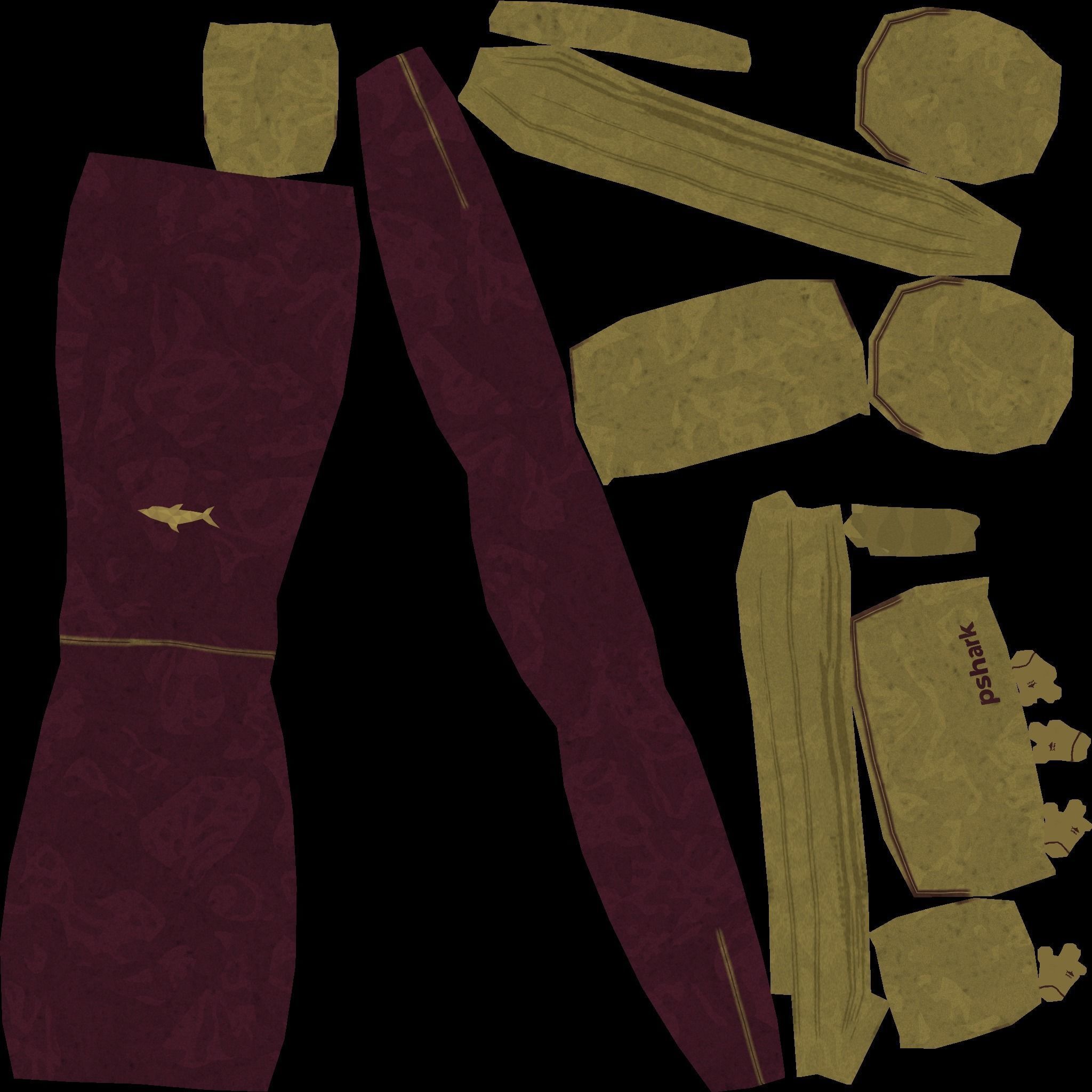 Wine Color Backpack - Character Costume Free low-poly 3D model_19