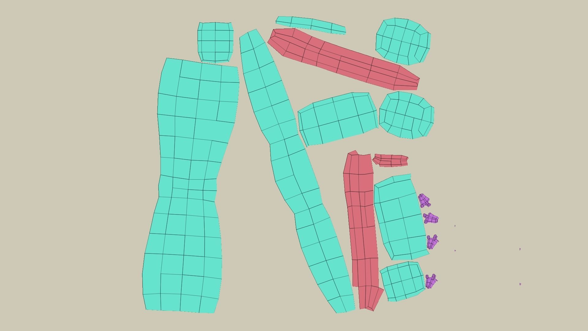 Wine Color Backpack - Character Costume Free low-poly 3D model_11