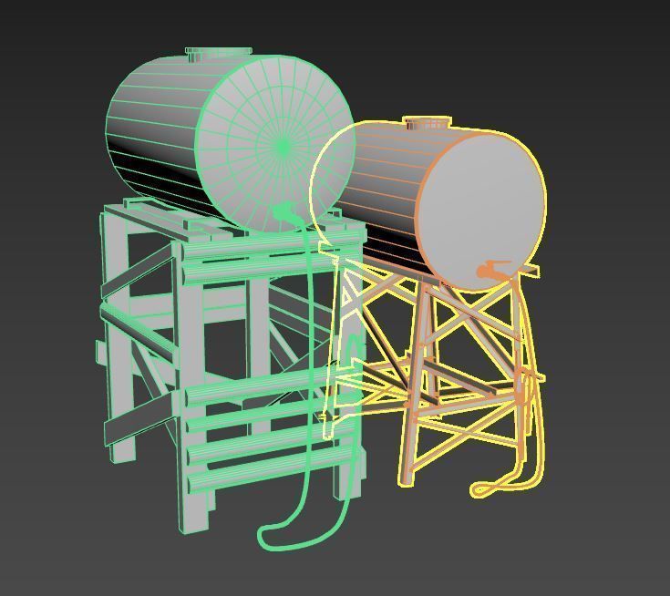 Old Oil And Water Tank 3D model_10