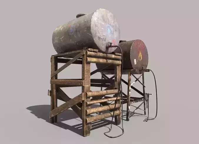 Old Oil And Water Tank 3D model