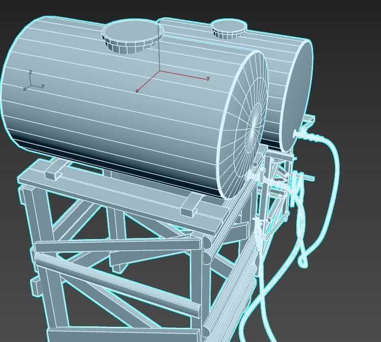 Old Oil And Water Tank 3D model_11