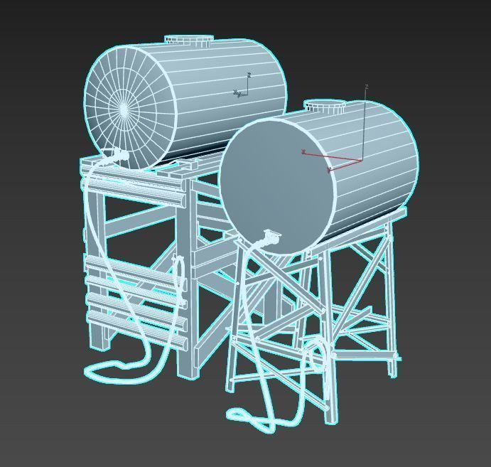 Old Oil And Water Tank 3D model_13